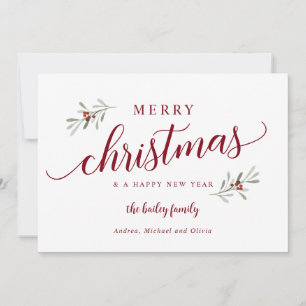 Aquarellurlaub Ivy Weihnachtskarte außerhalb des F Feiertagskarte