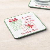 Aquarellurlaub PERSONALISIEREN Oma Getränkeuntersetzer (Linke Seite)