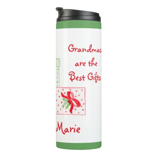 Aquarellurlaub PERSONALISIEREN Oma Thermosbecher (Nach rechts gedreht)