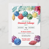 Aquarellverzierung Austausch Weihnachtsfeiertag Pa Einladung (Vorderseite)