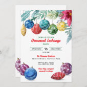 Aquarellverzierung Austausch Weihnachtsfeiertag Pa Einladung (Vorne/Hinten)