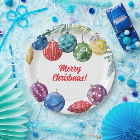Aquarellverzierung Austausch Weihnachtsfeiertag Pa Pappteller (Party)