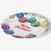 Aquarellverzierung Austausch Weihnachtsfeiertag Pa Pappteller (Schrägansicht)
