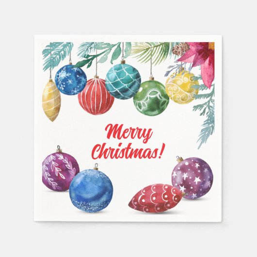 Aquarellverzierung Austausch Weihnachtsfeiertag Pa Serviette (Vorderseite)