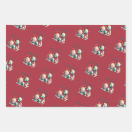 Aquarellverzierungen Weihnachten Geschenkpapier Set