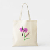 Aquarellviolette Blume mit Ihrer Initiale. Tragetasche (Rückseite)