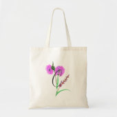Aquarellviolette Blume mit Ihrer Initiale. Tragetasche (Vorne)