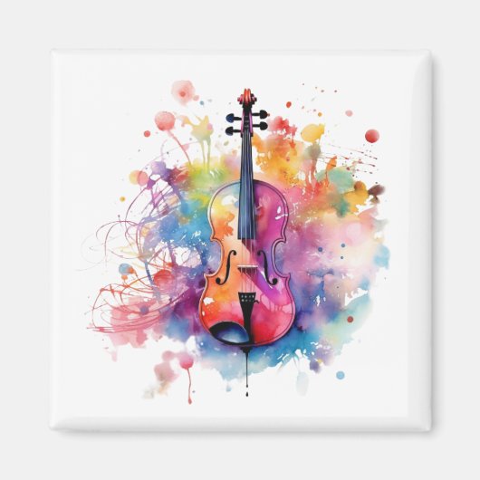 Aquarellviolin Magnet (Vorne)