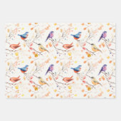 Aquarellvögel auf Branchenzweigen Geschenkpapier Set (Vorderseite 2)