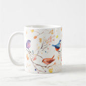 Aquarellvögel auf Branchenzweigen Kaffeetasse (Links)
