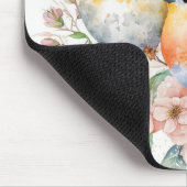 Aquarellvögel auf der Zweigstelle der Blume Mousepad (Ecke)