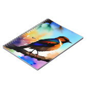 Aquarellvogel auf Zweig Notizblock (Linke Seite)