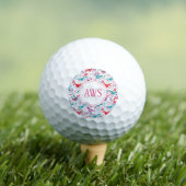 Aquarellvögel-Bright-Monogramm Golfball (Insitu T-Shirt)