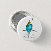 Aquarellvogel (europäischer Bienenfresser) Button (Vorne & Hinten)
