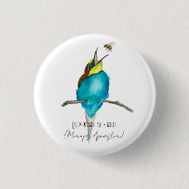 Aquarellvogel (europäischer Bienenfresser) Button