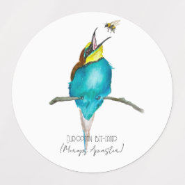 Aquarellvogel (europäischer Bienenfresser) Etiketten
