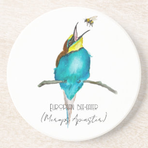 Aquarellvogel (europäischer Bienenfresser) Getränkeuntersetzer