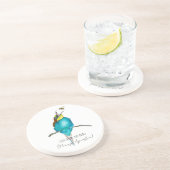 Aquarellvogel (europäischer Bienenfresser) Getränkeuntersetzer (Seite)