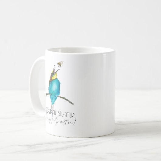 Aquarellvogel (europäischer Bienenfresser) Kaffeetasse (Vorderseite Links)