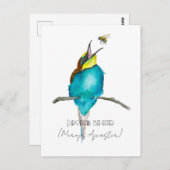 Aquarellvogel (europäischer Bienenfresser) Postkarte (Vorne/Hinten)