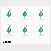 Aquarellvogel (europäischer Bienenfresser) Runder Aufkleber (Blatt)