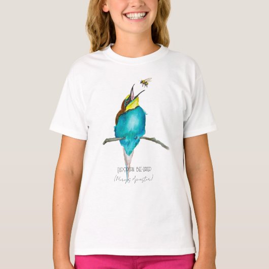 Aquarellvogel (europäischer Bienenfresser) T-Shirt (Vorderseite)