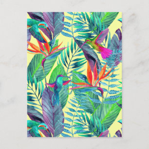 Aquarellvögel im Dschungel 2 Postkarte