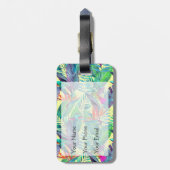 Aquarellvögel im Dschungel | Monogramm Gepäckanhänger (Rückseite vertikal)