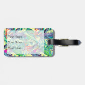 Aquarellvögel im Dschungel | Monogramm Gepäckanhänger (Rückseite horizontal)