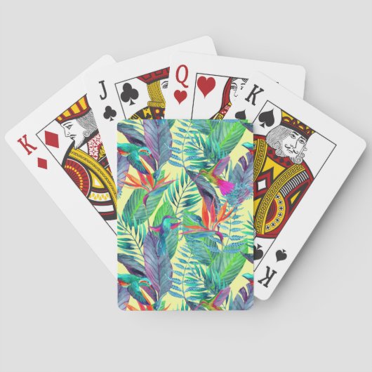 Aquarellvögel im Dschungel Spielkarten (Rückseite)