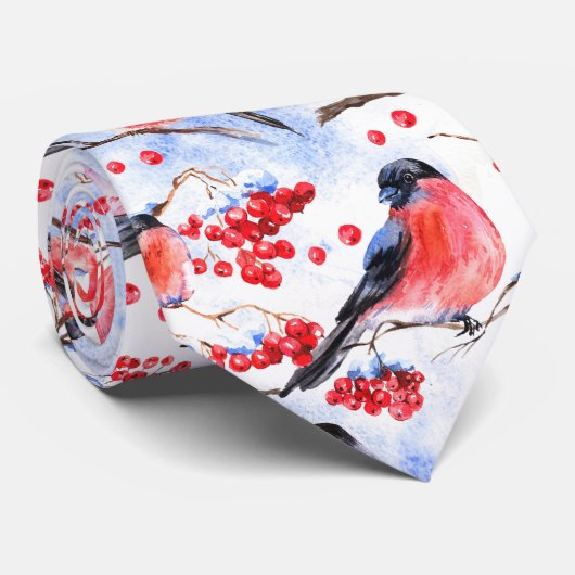 Aquarellvögel Krawatte (Gerollt)