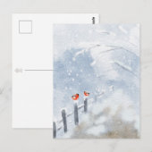 Aquarellvögel Postkarte | Künstlerische Natur (Vorne/Hinten)