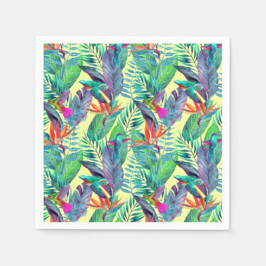 Aquarellvögel Serviette (Vorderseite)