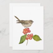 Aquarellvögel "Sylvia curruca" Feiertagskarte (Vorne/Hinten)