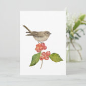 Aquarellvögel "Sylvia curruca" Feiertagskarte (Stehend Vorderseite)