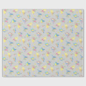 Aquarellvögel und Blume Nahtloses Muster Geschenkpapier (Flach)