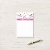 Aquarellvögel und Blume Post-it Klebezettel (Auf Schreibtisch)