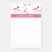 Aquarellvögel und Blume Post-it Klebezettel (Vorderseite)