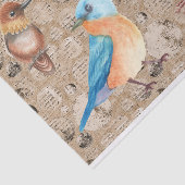 Aquarellvögel und Vintager Hintergrund Seidenpapier (Ausschnitt)