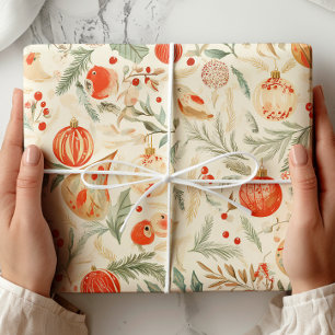 Aquarellvögel Weihnachten Geschenkpapier