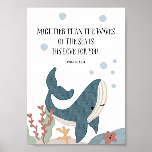 Aquarellwal Christliche Kinder Bibel Vers Print Poster (Vorne)