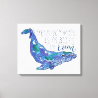 Aquarellwal - Liebe so groß wie der Ozean