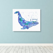 Aquarellwal - Liebe so groß wie der Ozean Leinwanddruck (Insitu (Holzboden))