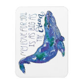 Aquarellwal - Liebe so groß wie der Ozean Magnet (Vertikal)