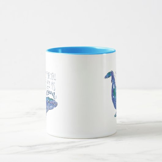 Aquarellwal - Liebe so groß wie der Ozean Tasse (Zentrum)