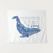 Aquarellwal - Liebe so groß wie der Ozean Wandteppich (Vorderseite (Horizontal))