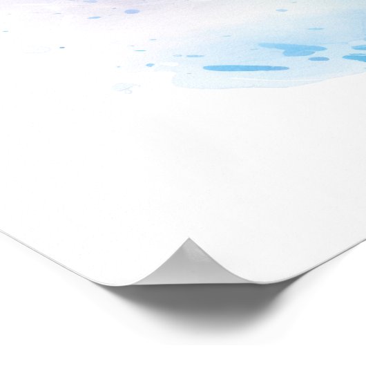 Aquarellwal-Sketch Klein Poster (Ecke)