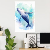 Aquarellwal-Sketch Poster (Heimbüro)