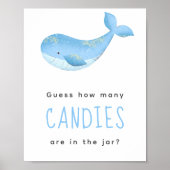 Aquarellwal - Wie viele Bonbons sind im Glas? Poster (Vorne)