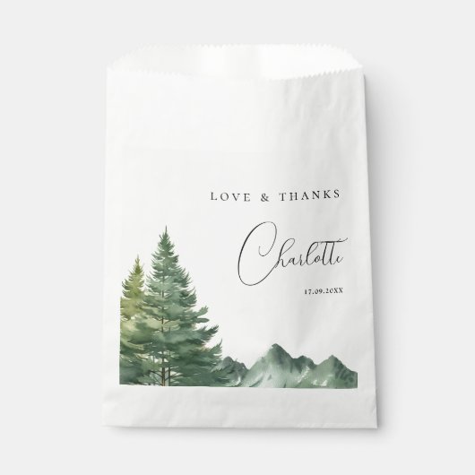 Aquarellwald Adventure Baby Dusche Geschenktütchen (Vorderseite)